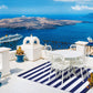 Stripes True Blue White Outdoor Rug