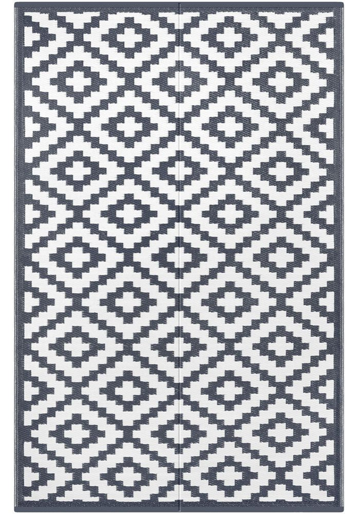 Green decore Nirvana Charcoal Grey White Recycled plastic Indoor Outdoor Rugs Australia