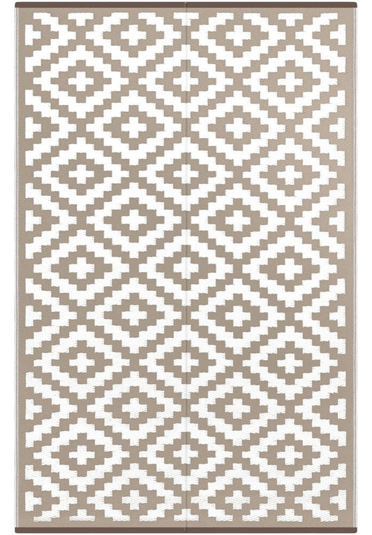 Green decore Nirvana Taupe white Recycled plastic Indoor Outdoor Rugs Australia