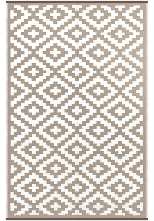 Green decore Nirvana Taupe white Recycled plastic Indoor Outdoor Rugs Australia