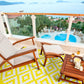 Nirvana Yellow  White Outdoor Rug