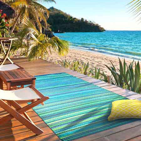 Weaver Turquoise Blue Green Outdoor Rug